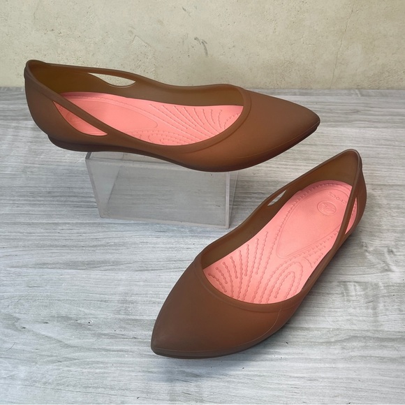 CROCS Rio Pointed Toe Jelly Slip On Flats Comfort Shoes Womens size 8 - Picture 9 of 9